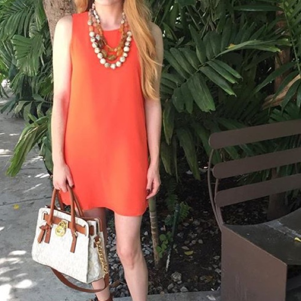 Orange naked zebra mini dress